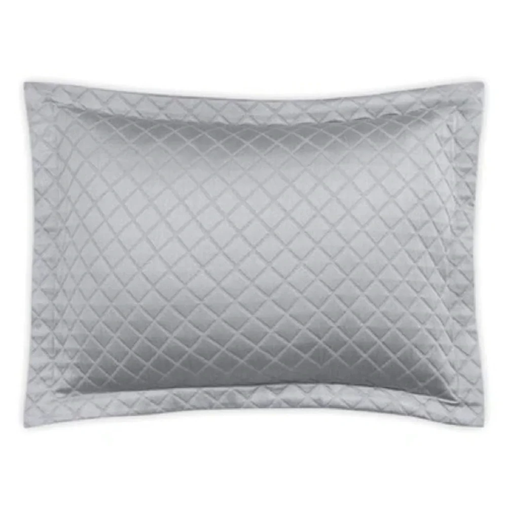 MATOUK NADIA MATELASSE’ COTTON BOUDOIR PILLOW SHAM SILVER  NWOT